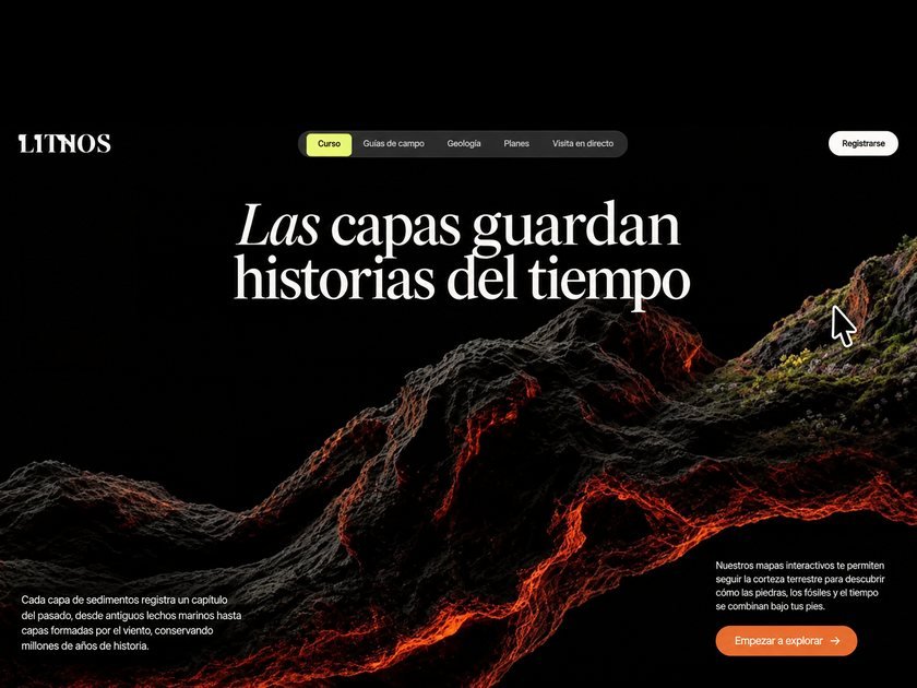 Web educativa sobre geología con relieve 3D