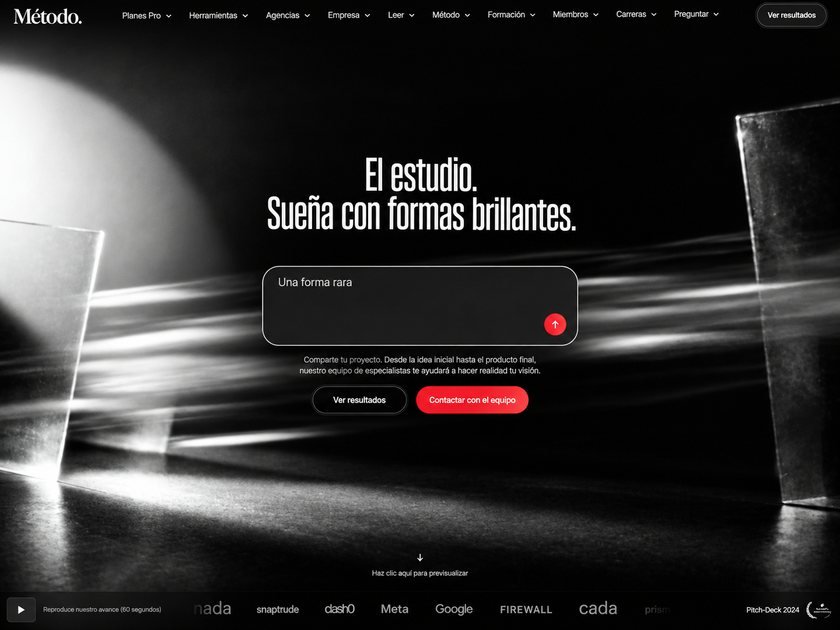 Web de estudio creativo en blanco y negro